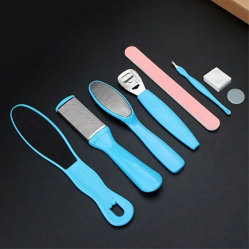 Fashion Art Accessoires 8 in 1 Pedicure Kits RASP Foot File Callus Remover Set Blue Nail Care Tools Grootte: PJD002, Kleur: Blauw