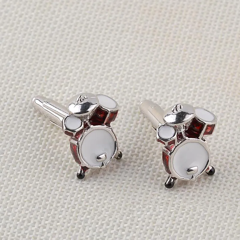 Personality Men Jewelry Music Lover Drum Guitar Cufflinks For Men Shirt Accessory Fashion Metal Music Design Cuff Links