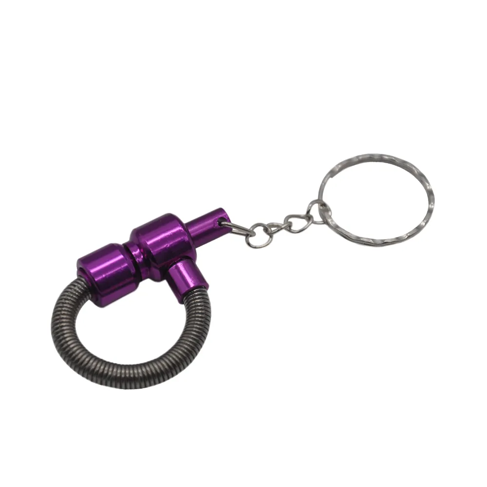 Portable Key Chain Spring Smoking Pipe Meltal Tobacco MINI Pipes Cigarette PipeCleaners Color Random Easy to Use