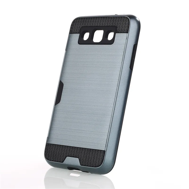 Étui pour carte de crédit brossé hybride Armor TPU + PC POUR Samsung Galaxy Z3 NOTE 3 GRANG PRIME G530 NOTE 8 / lo