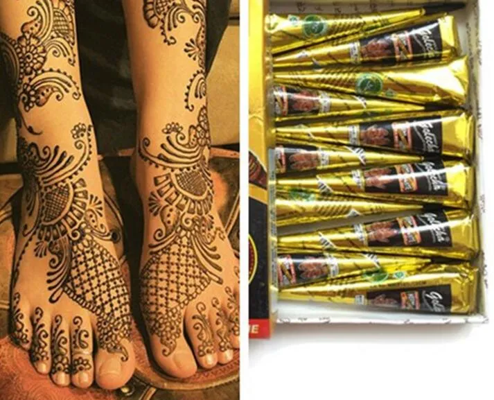 Zwart Natuurlijke Indiase Henna Tattoo Paste Voor Body Tekening Zwart Henna Tattoos Body Art Schilderij Van Hoge Kwaliteit 25g Van 1,23 € |