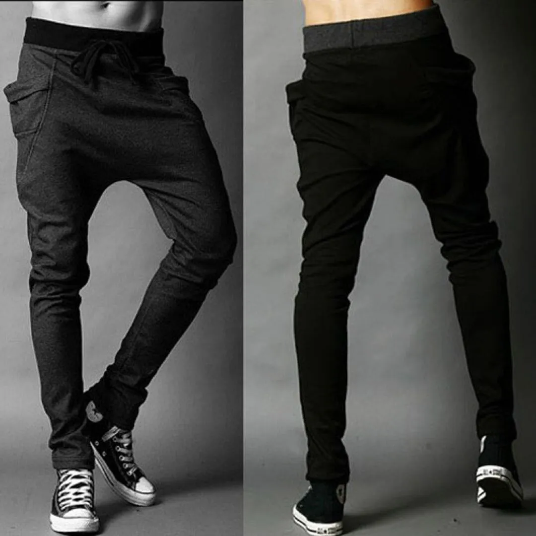 Nya mens joggers mode harem byxor byxor hip hop smal passform sweatpants män för jogging dans 8 färger sport byxor m ~ xxl