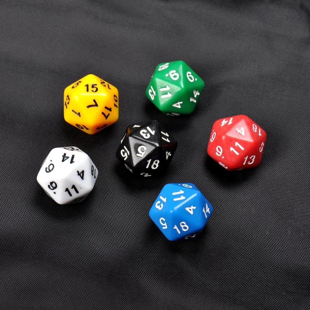 D20 Dice Twenty Sided Die RPG D&D Six Opaque Colors Multi Resin Polyhedral For Sides Dice  for Game Gaming wholesale