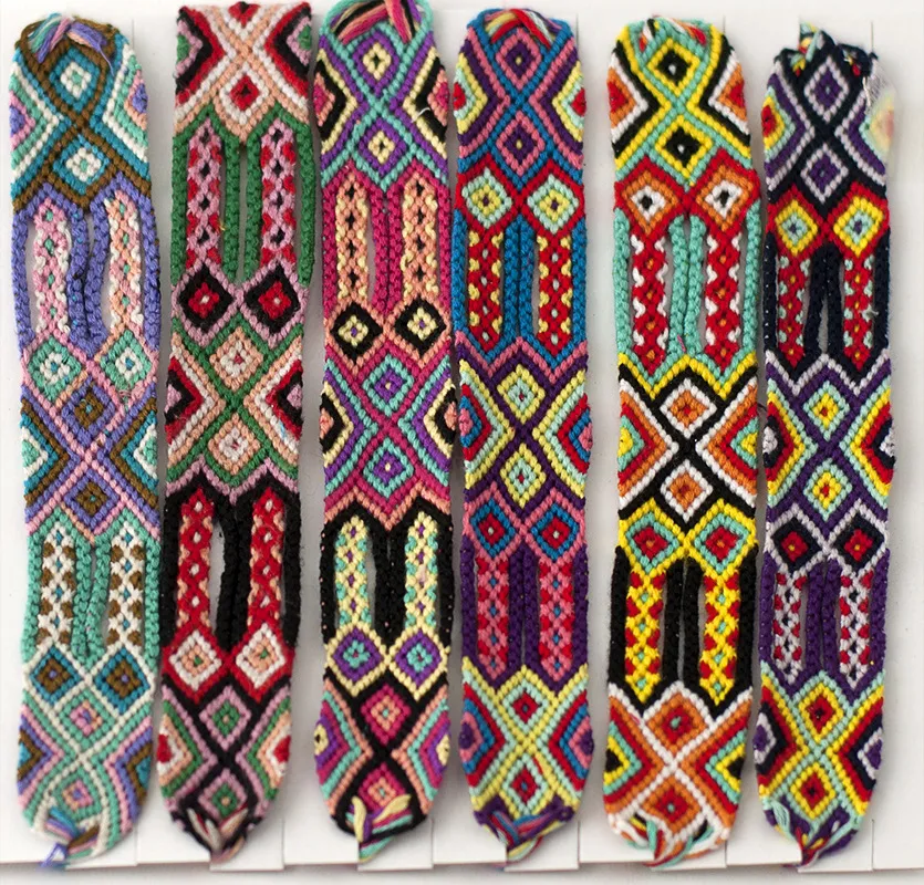 Braccialetti di amicizia del Nepal Braccialetti di tessuto colorati da 2,8 cm Braccialetti di venti nazionali fatti a mano spedizione gratuita