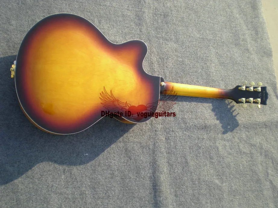 Shop personnalisé Honey Burst Hollow 3 micro-ups l5 jazz électrique guitare or