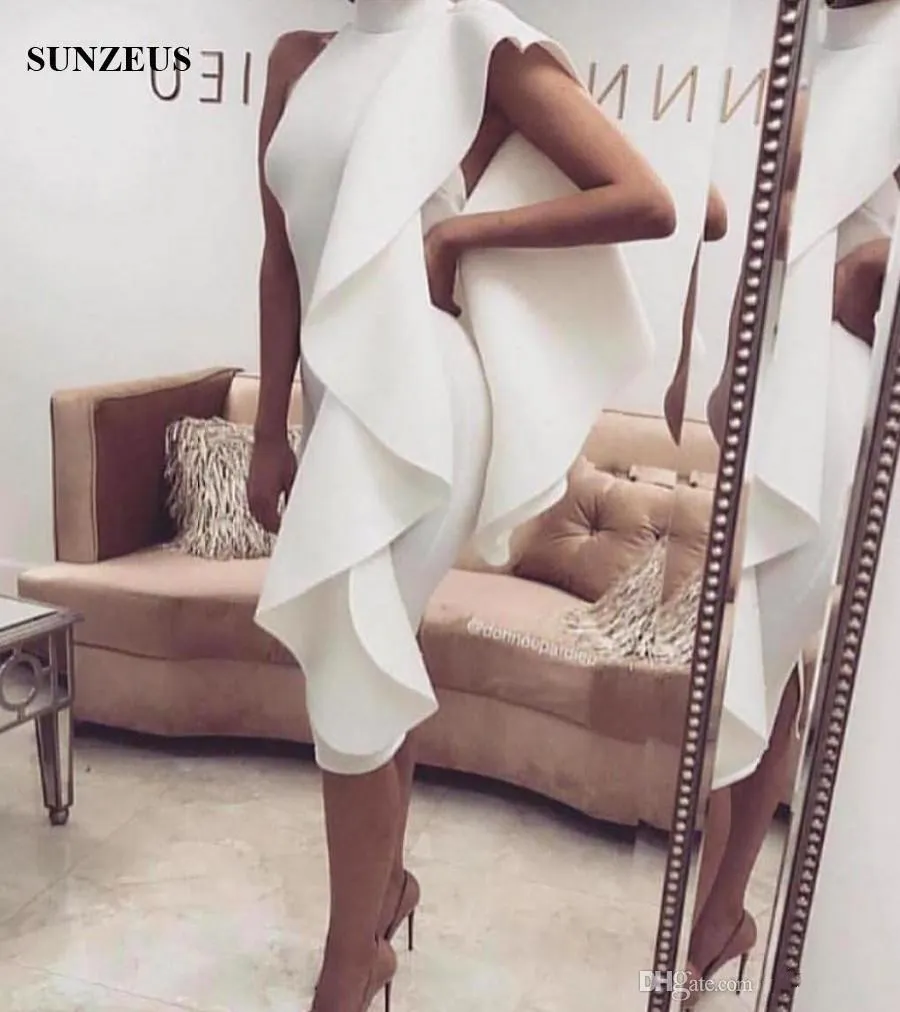 Sheath Knee Length Short Cocktail Dresses High Neck Low Back