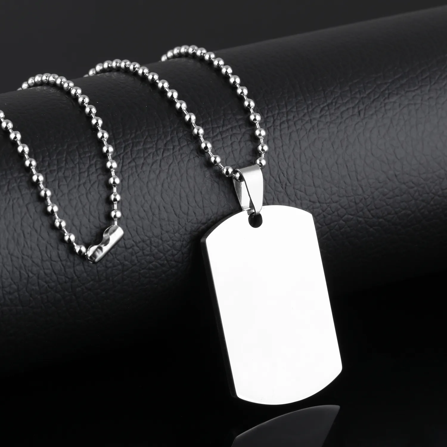 Brand New High Quality One pair Stainless Steel Plain Dog Tag Army Pendant Couple Necklace Silver Cool