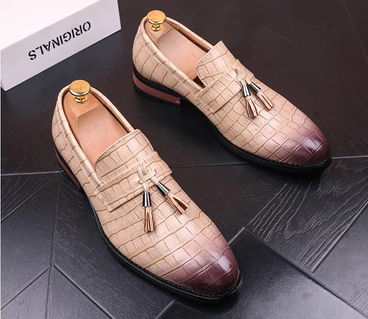 Italian Men Crocodile Skin Genuine Leather Driving Shoes Classics Europe Style Good Quality US Soft Comfortable Loafers M99