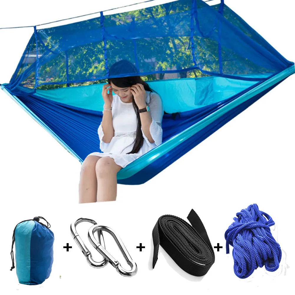 Barraca de pano de pára-quedas com mosquito Net Lightweight Outdoor Anti-mosquito Camping Balanço Balanço