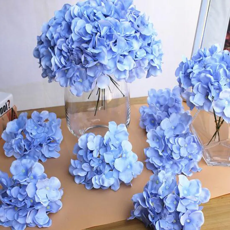 Fiore di ortensia artificiale fai da te falso seta singolo tocco reale ortensie per centrotavola di nozze fiori decorativi festa in casa