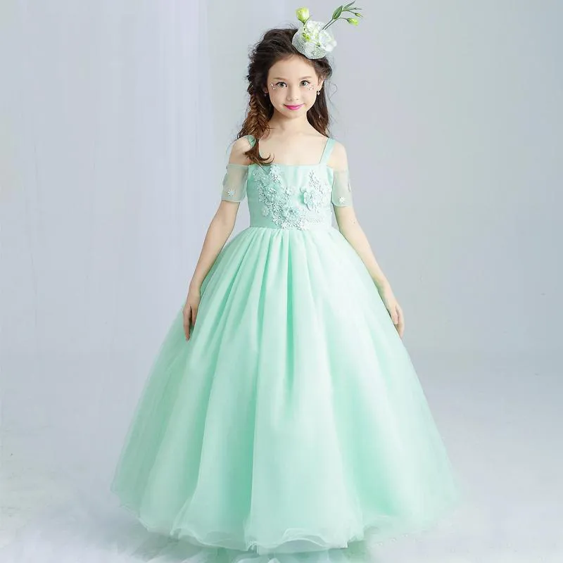 Lovely 2017 Mint Green Organza Princess Flower Girls... From Dress_1st,  $66.34 | DHgate.Com