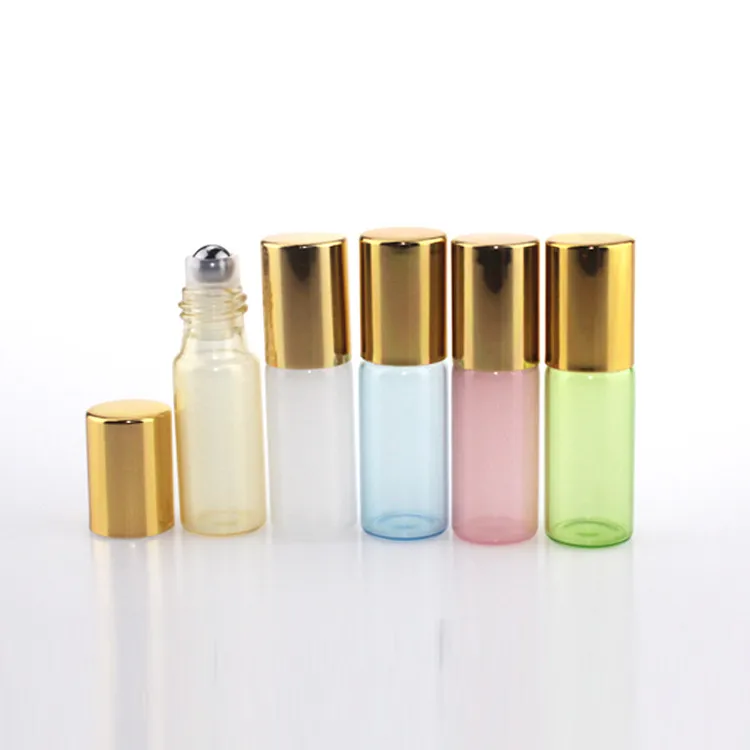 3ML Roll On Bottle Pearl Lustre Colors Rollon Metal Roller Ball Botella Aceite esencial Fragancia líquida