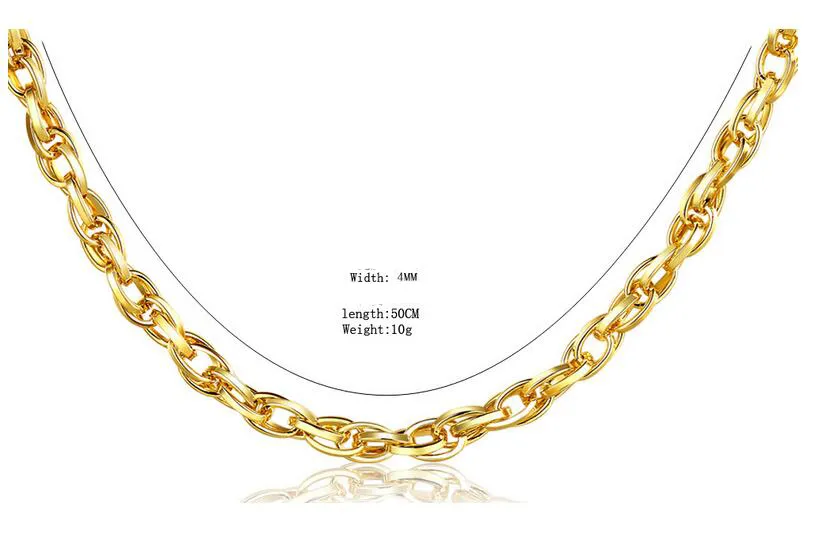 Mark – collier plaqué or 18 carats en forme d'œuf, mode homme et femme, bracelet en or de 4MM, collier, bijoux de mariage, Set1774497