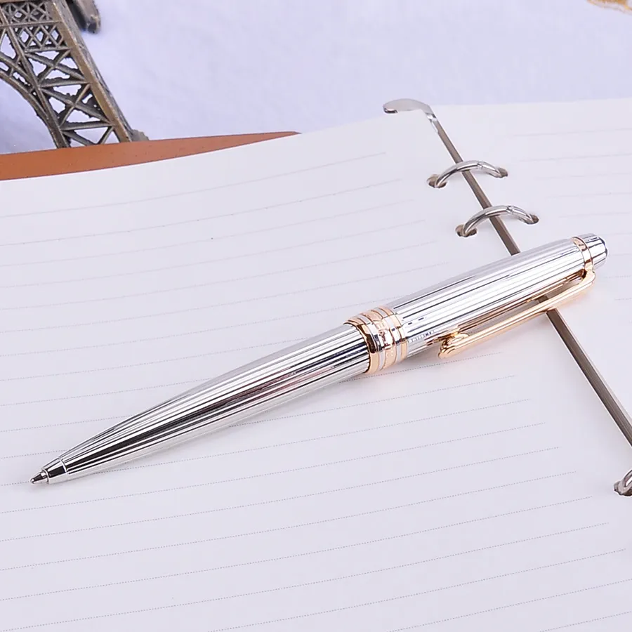 Luxe Gegraveerde Ontwerp Mount Ballpoint Pennen 1 Stuk Zwart Inkt Roterende Balpen Zakelijke Kantoorbenodigdheden Kerstcadeau voor Vrienden