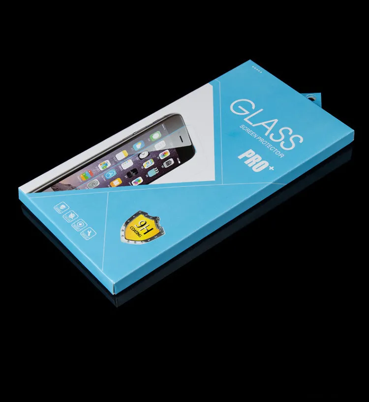 1000pcs الجملة الأزياء الملونة ورقة التغليف مربع 9H الزجاج المقسى حامي الشاشة لفون 6S 6Plus سامسونج غالاكسي HTC LG