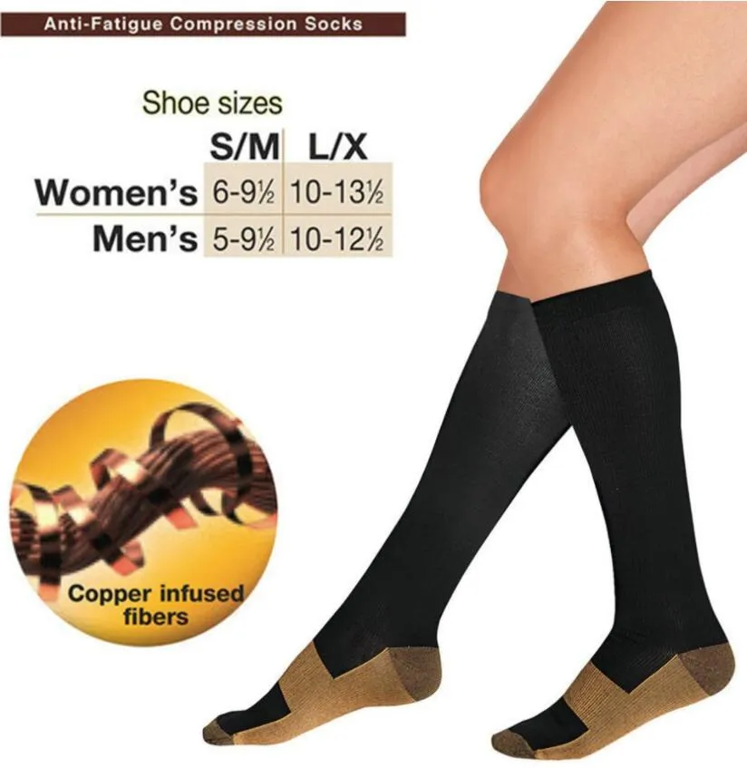 Unisex Anti Fatigue Compression Socks Foot Pain Relief Soft Miracle Copper Anti Fatigue Magic