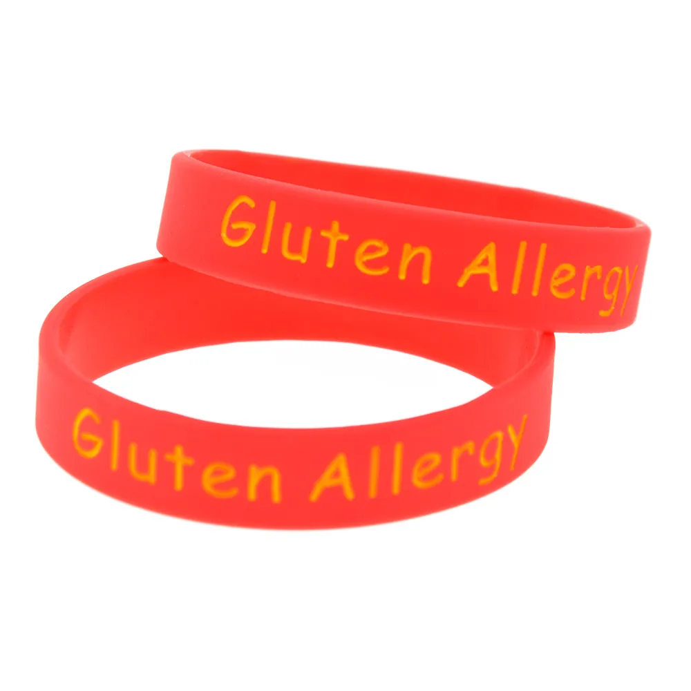 Gluten Allergy Silicone Rubber Wristband For Kids Great to Used In School Or Outdoor Activities