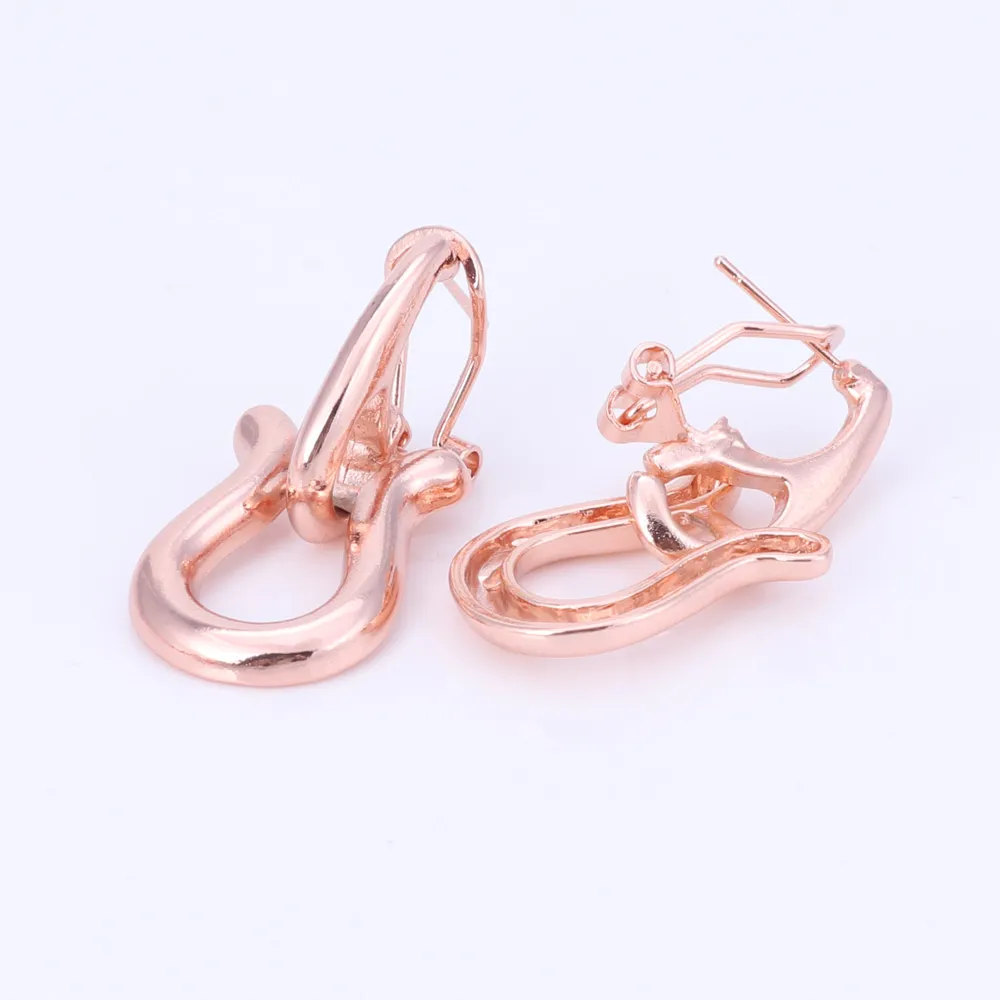 Afrikanische Schmuck-Sets für Damen, Roségold, modisch, Braut, Hochzeit, elegante romantische Hochzeit, Halskette, Ohrring, Armreif, Ring, Schmuck-Sets