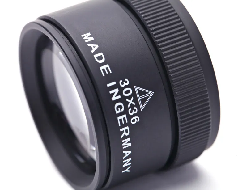 Zwart 30X36mm Juwelier Optiek Loepen Vergrootglas Vergrootglas Tool Glazen Lens Loop Microscoop Horloge Reparatie Tool269Y5754053