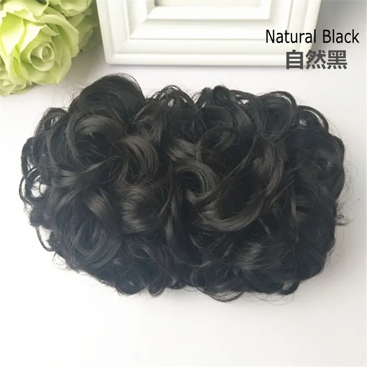 사라 여자 클립 곱슬 머리 롤빵 chignon 신부 빵 머리 확장 지저분한 chignon 헤어 피스 21 cm15 cm4310852