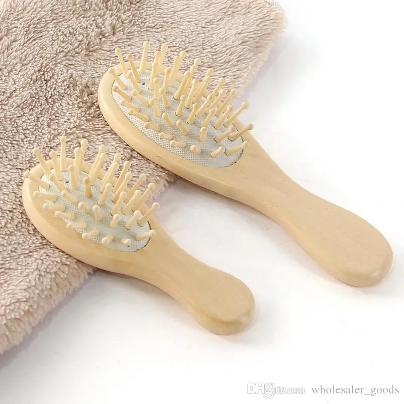 Brosse à lisser les cheveux, manche pointu en bois, dents en acier, Massage, soins de la tête, peigne relaxant