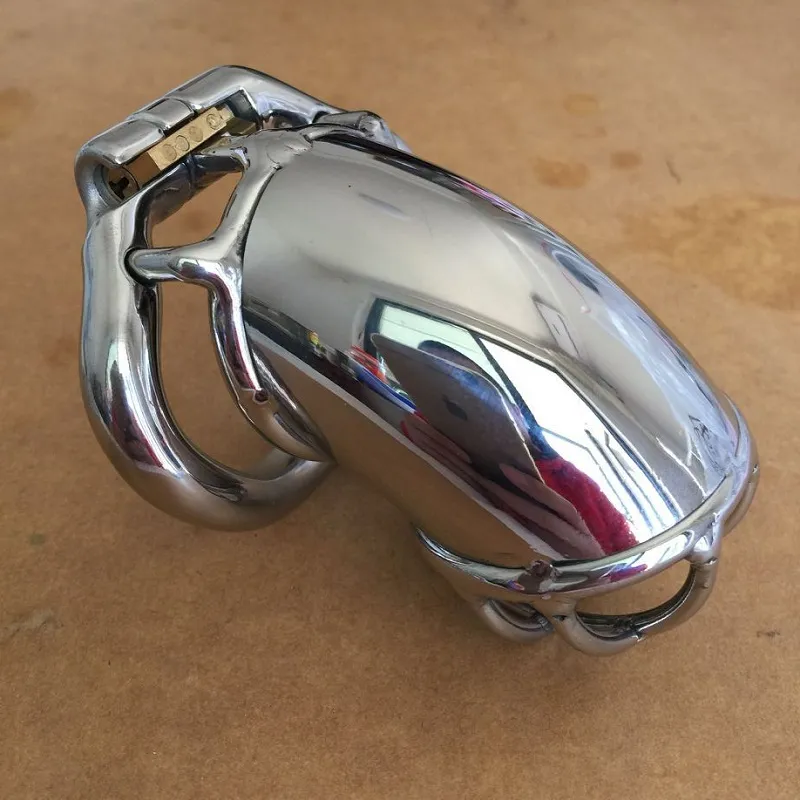 Ultimo design 55mm lunghezza acciaio inossidabile super piccolo gabbia di castità maschile dispositivo di castità corto gabbia gallo giocattoli sessuali BDSM