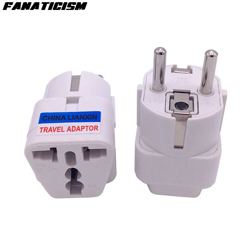 High Quality Universal UK US AU To EU Plug Adapter Korea Europe AC Power Electrical Plug Adaptor 4.8MM Pins Socket Plug Converter