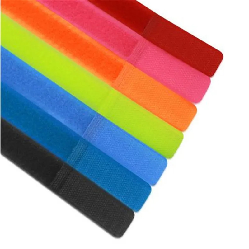 Colorful Nylon cable organizer Ties magic tape Sticky Wire Strap cord Wrap Fastening zpg044