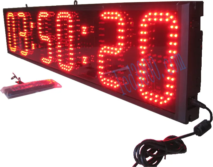 LED Countdown Timer: Large Red Digital Display, Remote Control ...