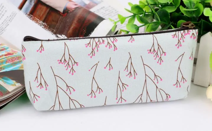 Vintage Floral Tkanina Monety Portfel Portfel Pen Pen Case Cosmetyczny Makijaż Torba Do Przechowywania Studia Pończochy Wypełniacz Prezent Party Favorium 4 Kolory