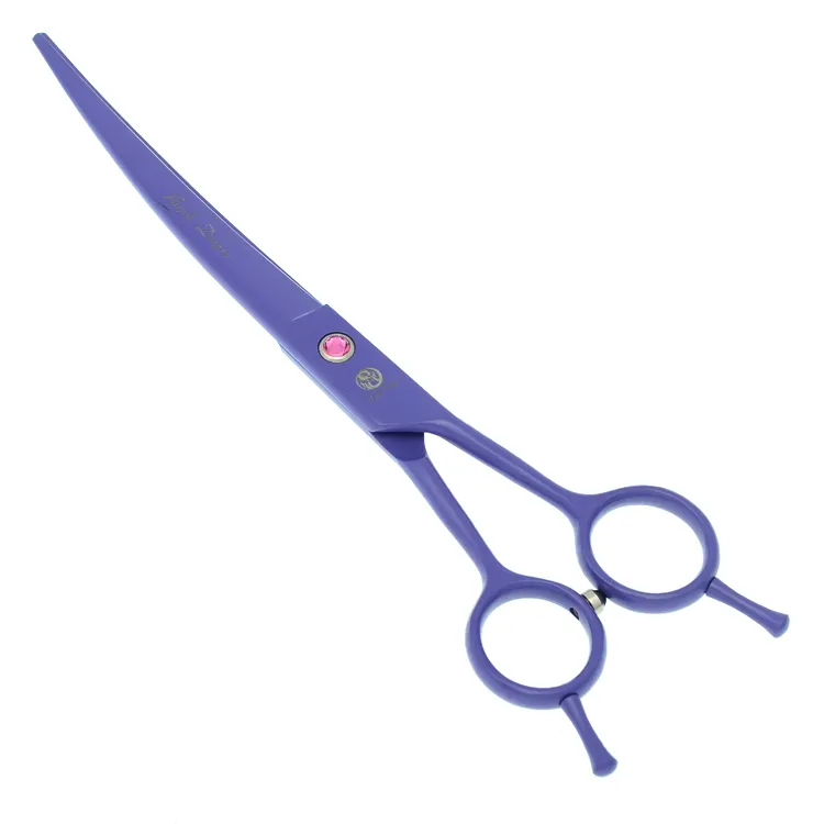 7.0Inch Purple Dragon Professional Pet Schaar voor Dog Grooming Cutting Scissors Dunning Schaar Gebogen Shears Tesoura Puppy, LZS0360