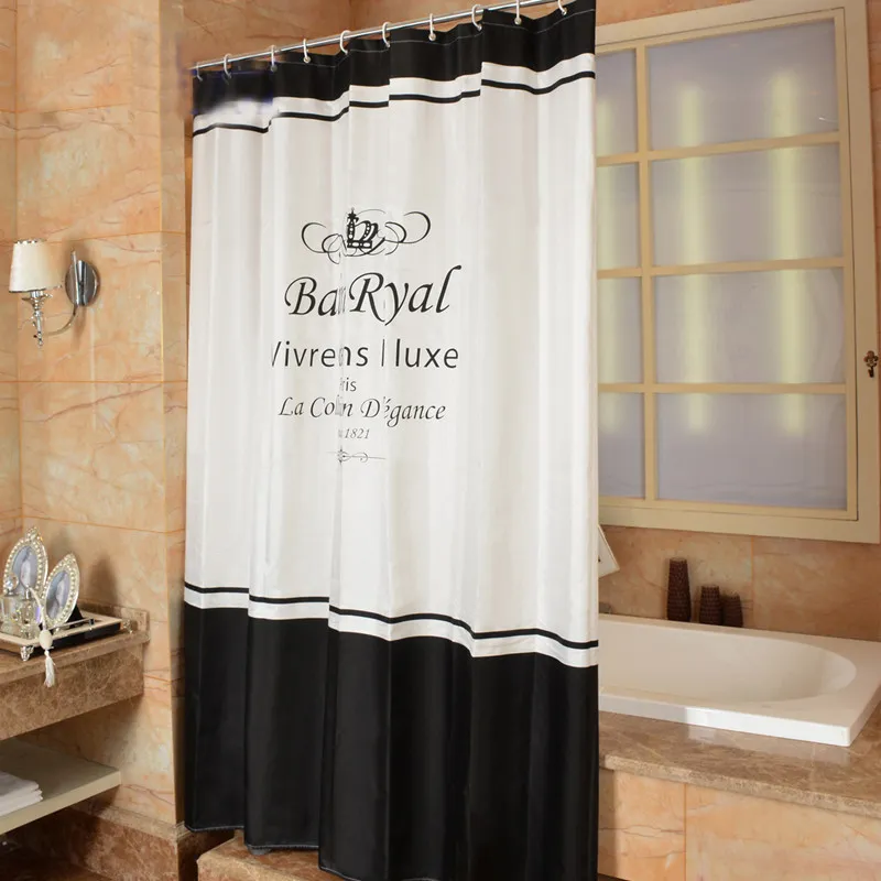 高品質のロイヤルシャワーカーテンヨーロッパの厚くポリエステル防水浴室のシャワーのカーテンアメリカスタイルのバスカーテンフック