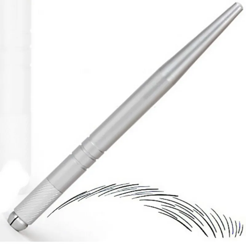 100Pcs silver professional permanent makeup pen 3D embroidery makeup manual pen tattoo eyebrow microblade