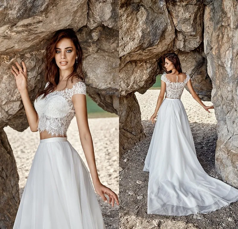 Bohemian Two Piece Wedding Gown: Summer Beach Bridal Dress Shop Now!