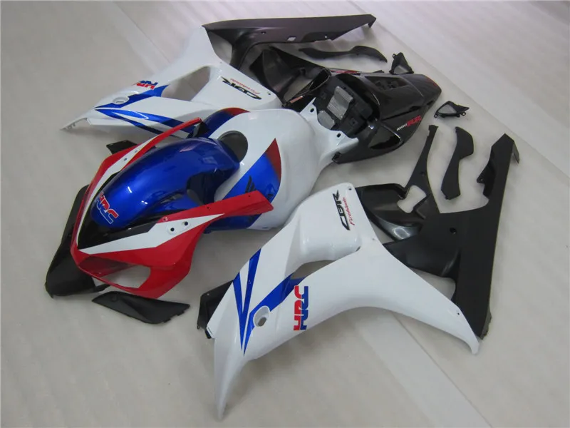 Injektionsgjutning Plastmakare för Honda CBR1000RR 06 07 Vitblå Svart Fairings Set CBR1000RR 2006 2007 OT06