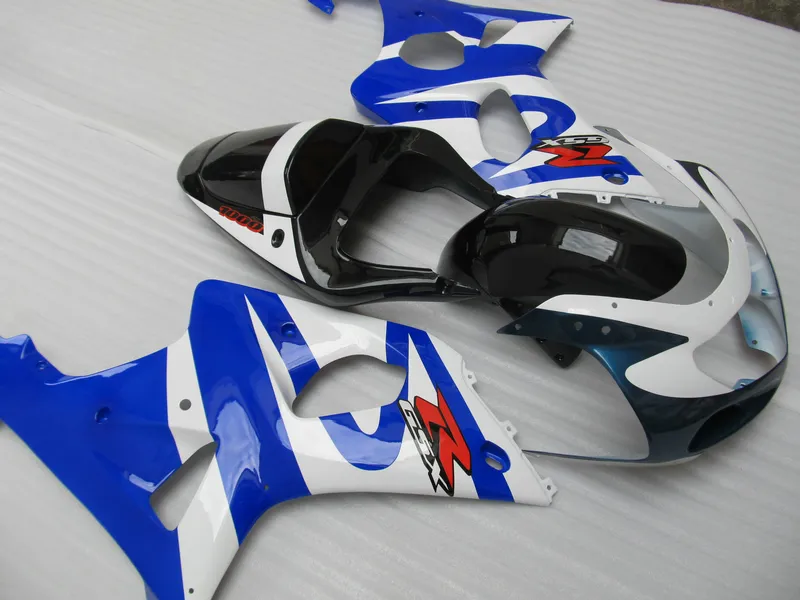 Perfetta SUZUKI GSXR1000 K2 2000 2001 2002 kit carena in plastica blu bianco nero GSX-R1000 00 01 carene HV098