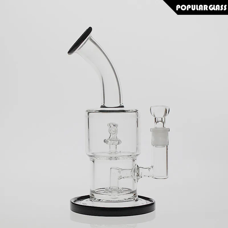 SAML 22.5cm tall Double Micro Circ bong Hookahs with headshower percolator glass oil rig smoking water pipe Joint size 14.4mm PG5021