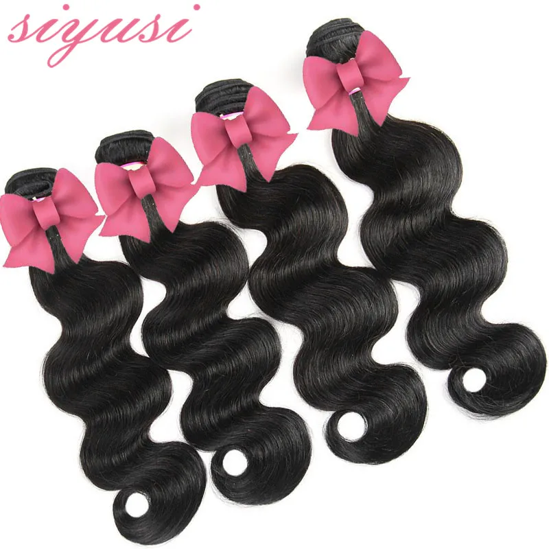 Brasiliansk Virgin Hair Body Wave 3/4 Bundles 100% Human Hair Weave Bundlar Brasilianska Virgin Hair Straight 8 