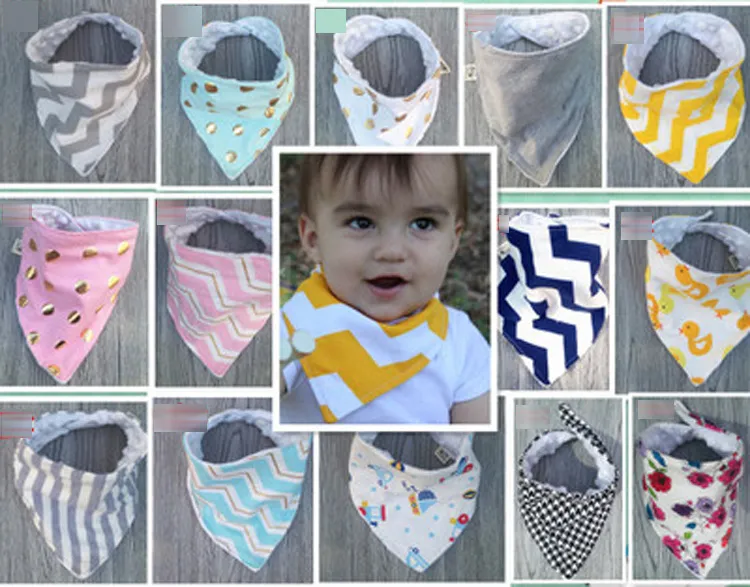 17 Estilos Baberos Para Bebés 100% Algodón Dot Chevron Bandana