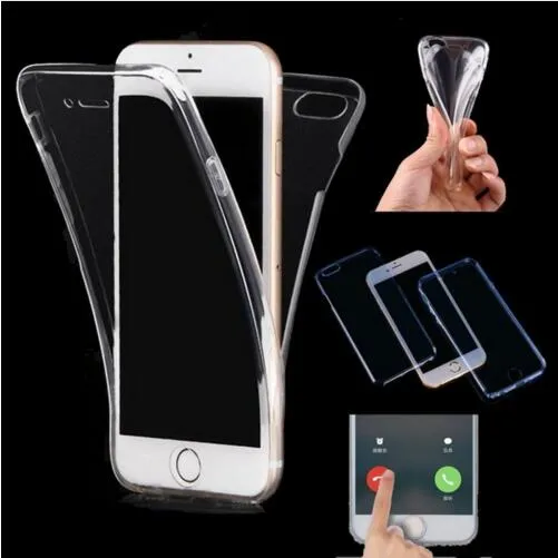 360 degrés TPU complet TPU Coque Téléphone Avant Dossier Transparent Soft Cover Soft pour iPhone 12 Mini 11 PRO X XS MAX XR 8 6 7 Plus DHL