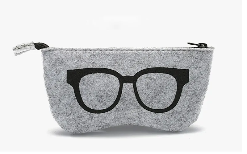 화장품 가방 절묘한 양모 펠트 천 안경 케이스 여성 선글라스 상자 화장품 지퍼 가방