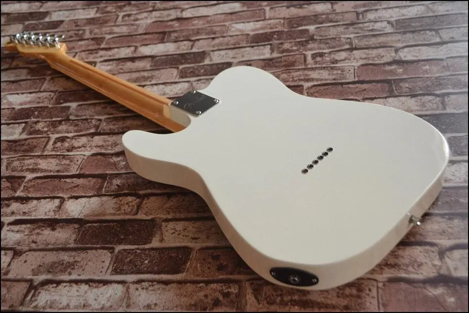 Un cuello (sin bufanda)! TELE cuerpo sólido Guitarras Telecaster Color blanco OEM Guitarra eléctrica en stock