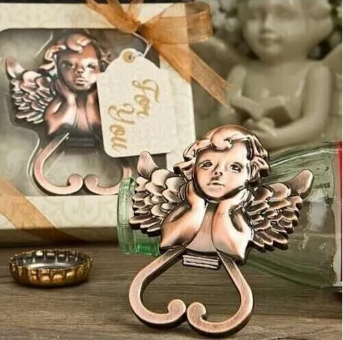 Darmowa Wysyłka + New Arrival Antique Copper Angel Baby Wine Bottle Otwieracz Wedding Baby Shower Favor i prezent dla gości