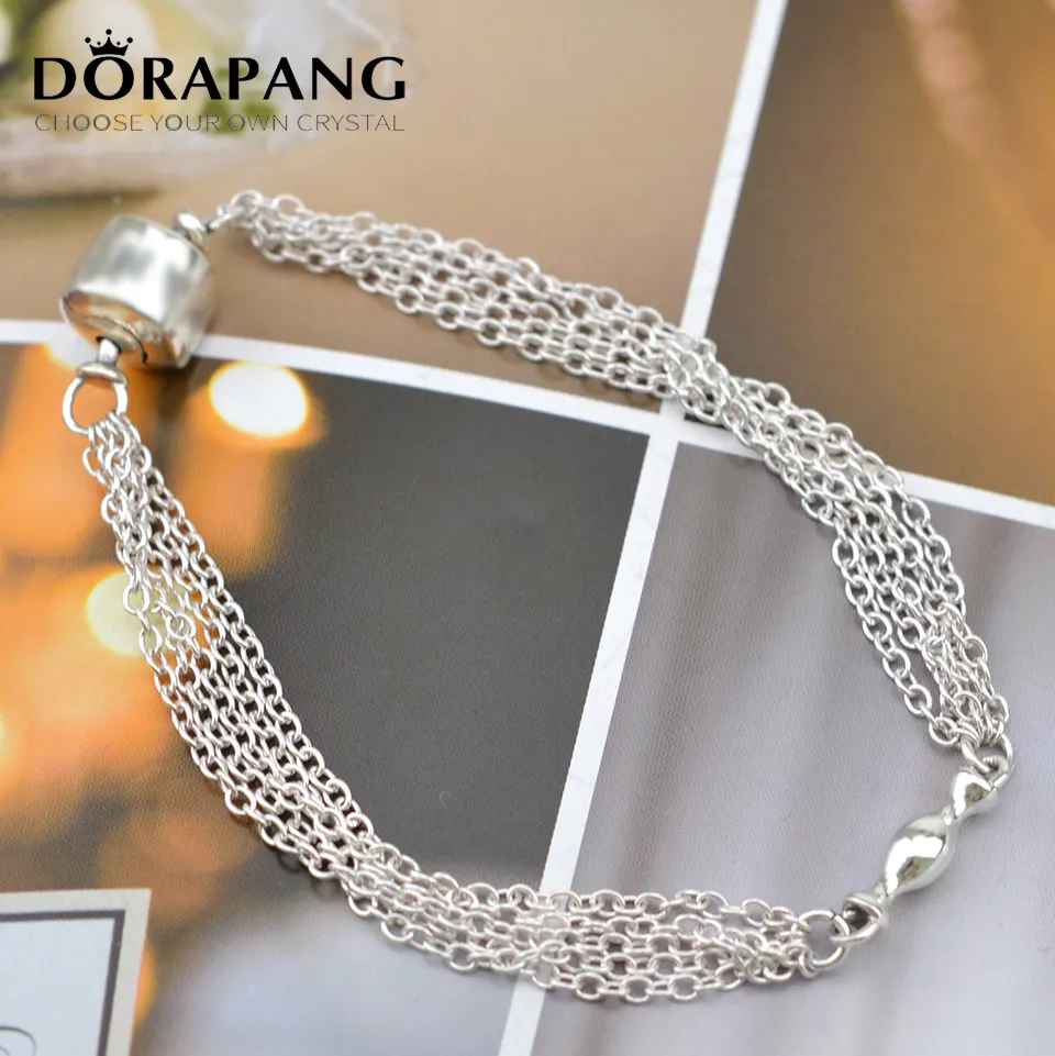 DORAPANG Yeni stil Moda Takı 925 Gümüş Pürüzsüz yılan zincir bilezik Çoklu katman Zincir tarzı Sıcak satış ücretsiz gönderim 8015