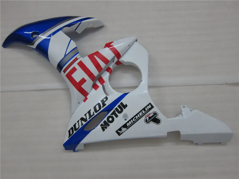 3 Present New Hot ABS Motorcykel Fairing Kit 100% Fit för 2005 Yamaha YZF R6 YZF-R6 2005 YZFR6 YZFR6 2005 Blue White