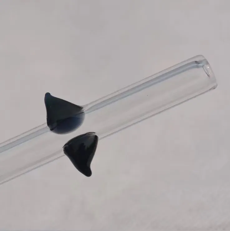 ブラックビハードストローガラスボングアクセサリー長い20cmガラス喫煙パイプカラフルなミニマルチカラーハンドパイプ最高のスプーンガラスパイプ