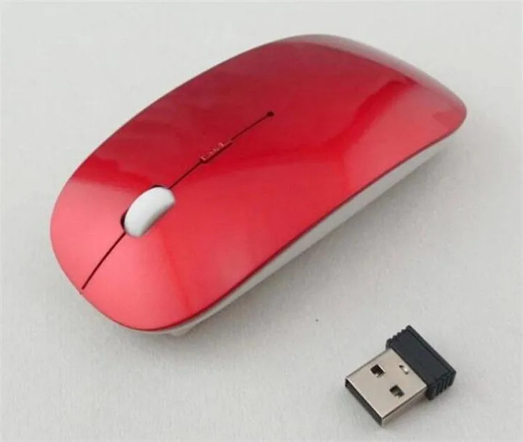 Souris et récepteur sans fil ultra minces de couleur bonbon de nouveau style 2.4G USB optique coloré offre spéciale souris d'ordinateur