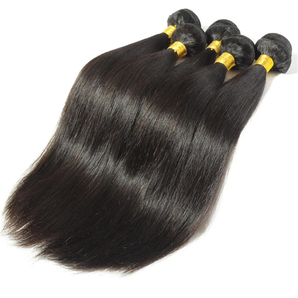 Mink Brazilian Straight Human Virgin Hair Weaves 100g/pc Double Wefts Natural Black Color Human Remy Hair Extensions