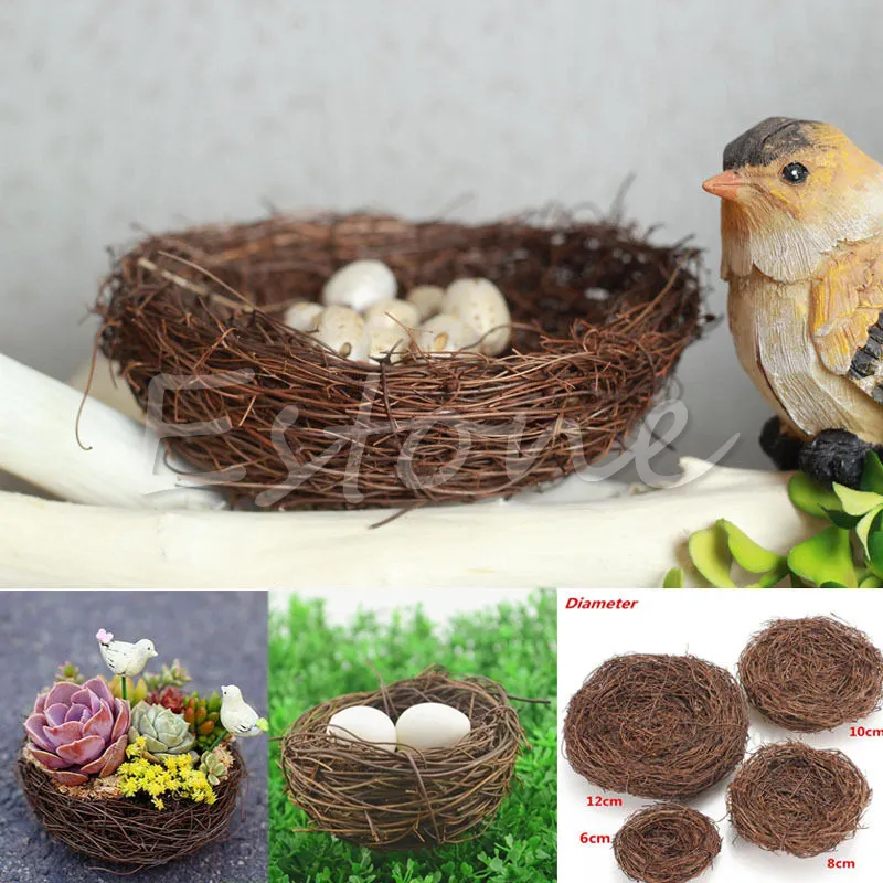 Handmade Vine Brown Bird Nest House Home Nature Craft Holiday Decoration