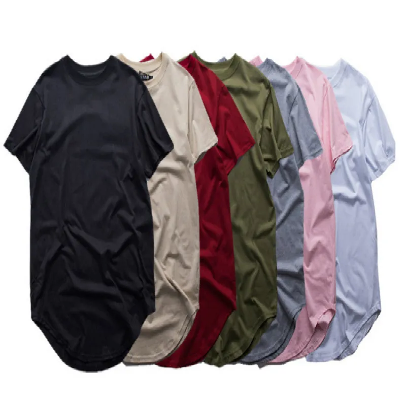 ファッションメンズエクステッドTシャツロングラインヒップホップティー女性スワッグ服ハラジュクロックTシャツhomme